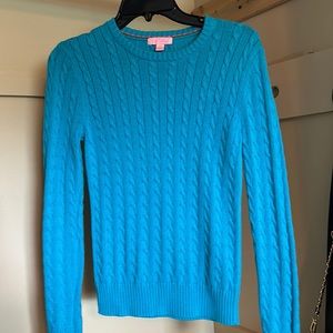 Lilly Pulitzer cable knit sweater. Teal blue. Size xs